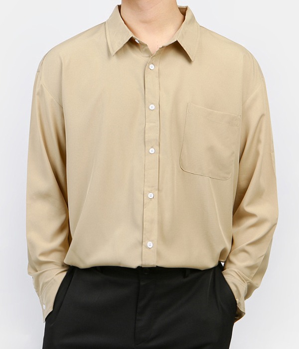 S~4XL 오버핏 링클프리 쿨링 셔츠(16color) T#2804